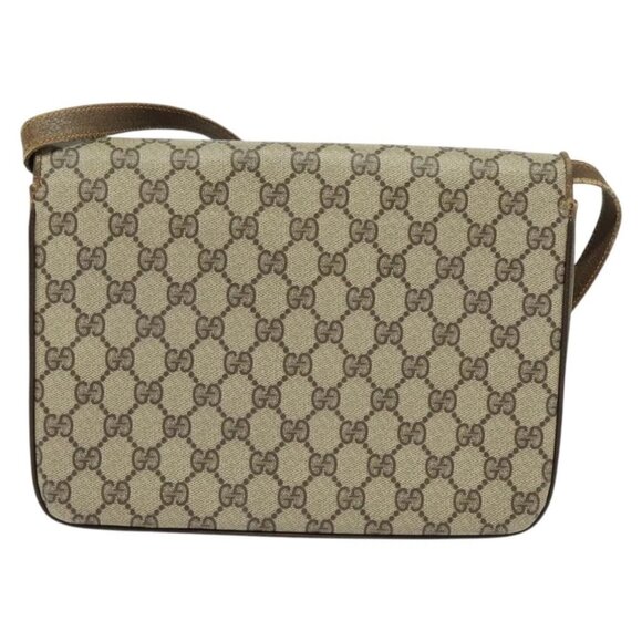 GUCCI GG Supreme Shoulder Bag PVC Beige Gold Auth th6212 - Picture 2 of 16